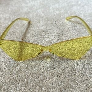 Yellow Trendy Cat-Eye Sunglasses for Women
